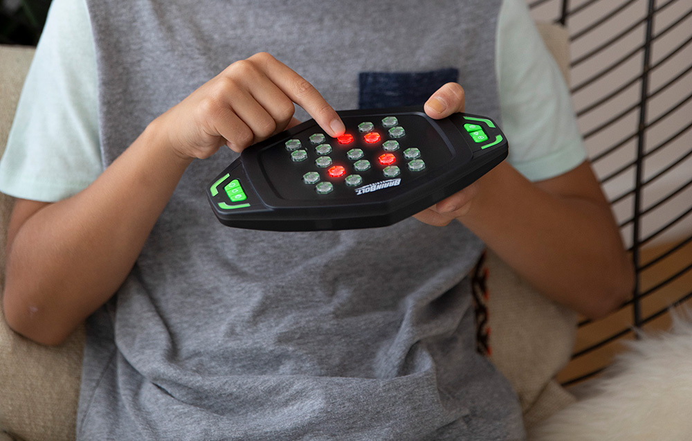 boy playing memory game